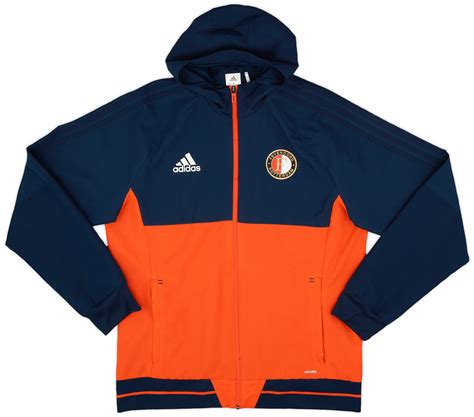 feyenoord adidas hooded sweatjacket grijs heren 2017 18|FEYENOORD HOODED TRAVEL JACKET .